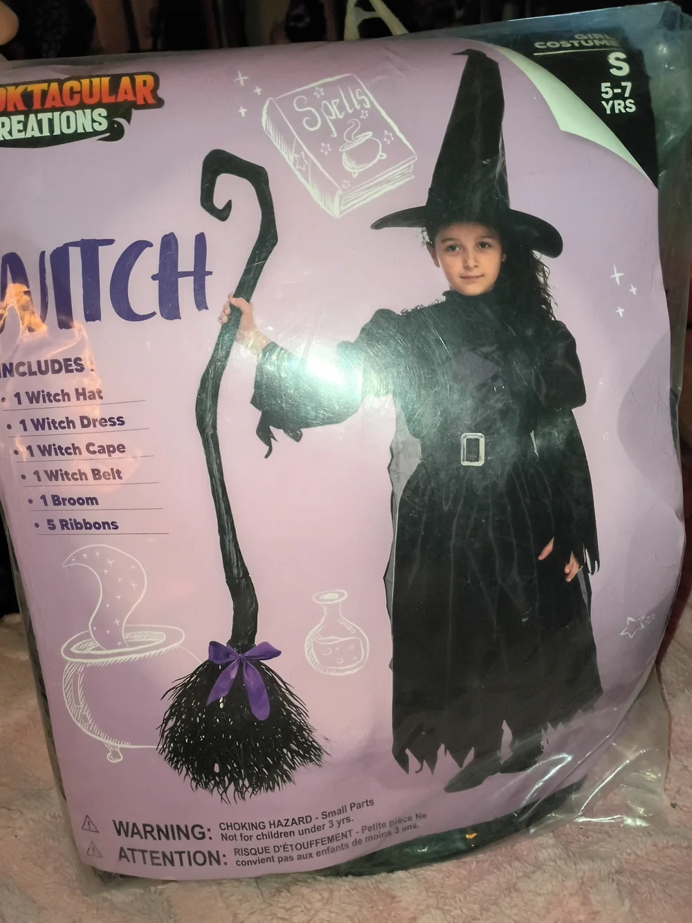 Spooktacular Creations Black Witch Costume Size Small 5-7 Years NWT